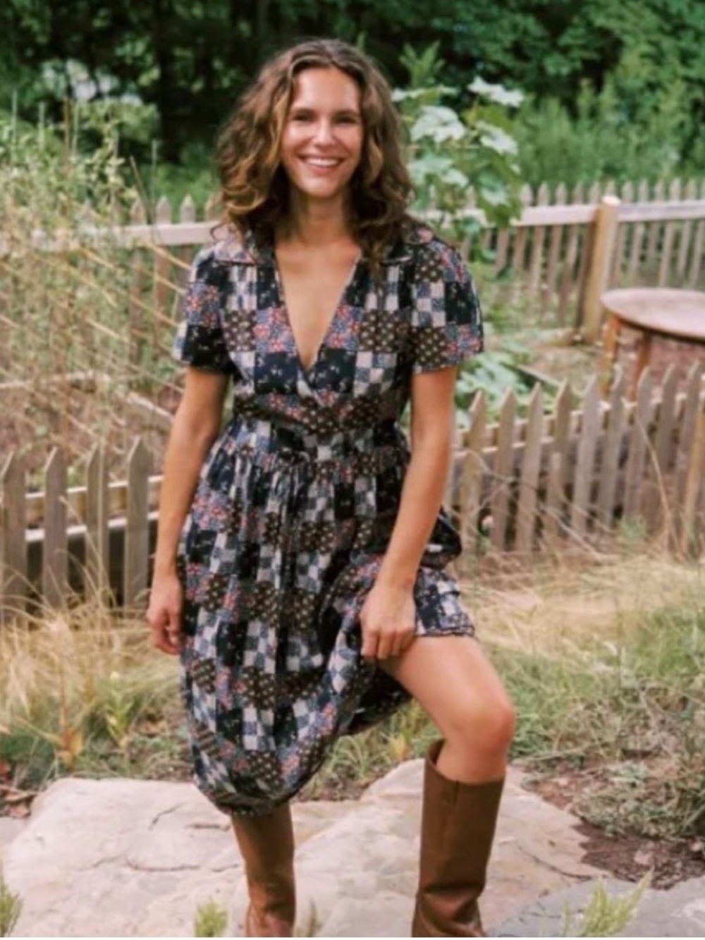 Christy Dawn The Dawn Dress in Harvest Patchwork, Size PXS - Picture 2 of 3